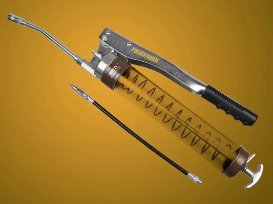 透明な棒手のグリース ガンのハンド ポンプの口は簡単な操作を形づける